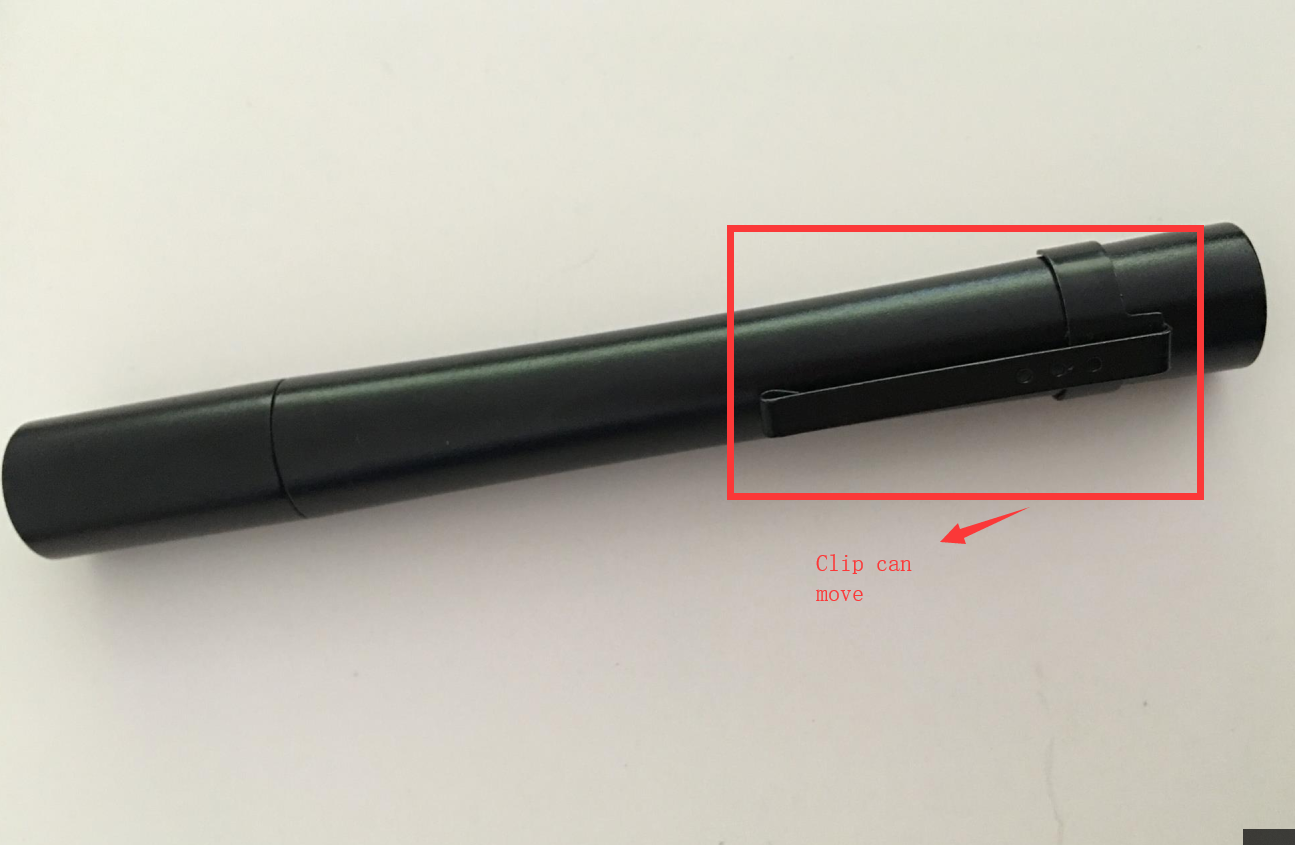 5 Hours Runtime Led Pocket Flashlight With Clip , Battery Powered Led Pen Light