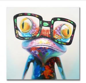 Buy cheap Hand Painted Oil Painting Pop Frog with Glasses on Canvas Wall Art 3D Abstract Canvas product
