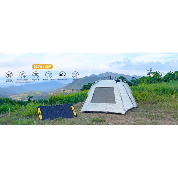 Portable Hybrid Mono Solar Panel 110W 19V IP67 Waterproof