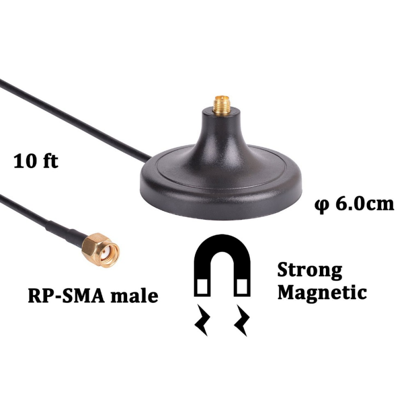 Customizable Cable Length 9dBi WiFi Antenna Extension Cable for Black White Devices