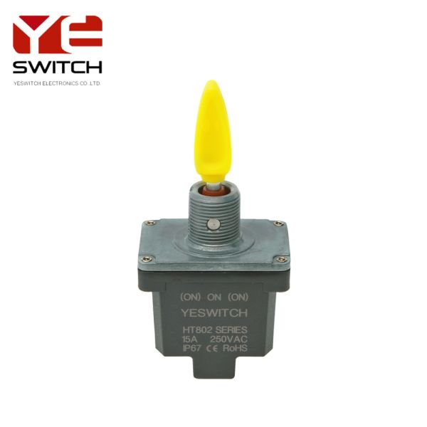 High-Current Industrial Toggle Switch (ON)-ON-(ON) DP3T IP68 Screw Terminal