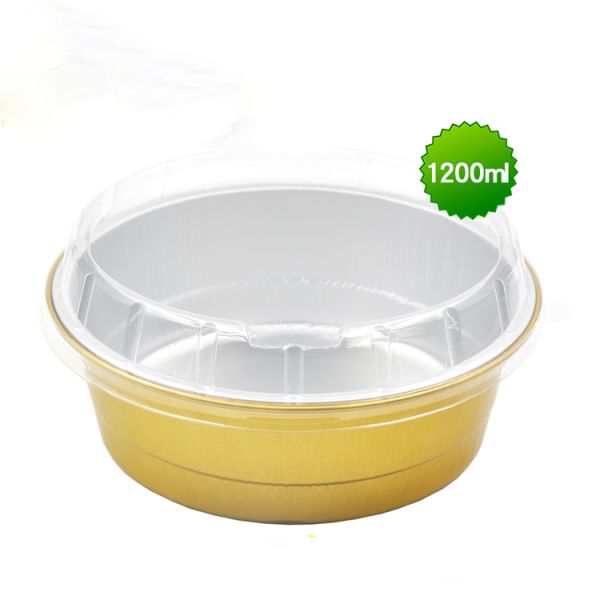 1200ml round aluminum foil sealed box