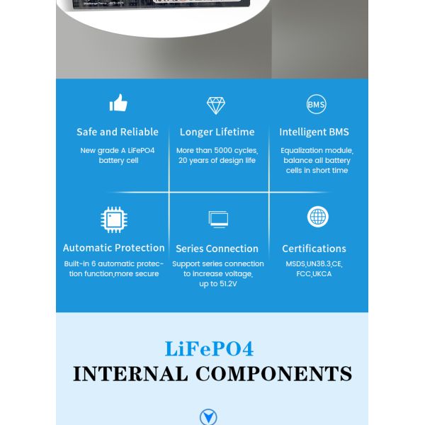 Smart Rechargeable Lifepo4 Battery Pack 100ah 240ah Lithium Ion Backup Battery 12V