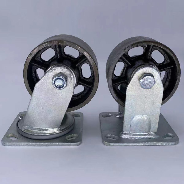 Rigid Cast Iron Castor Wheels High Temperature Casters 125MM