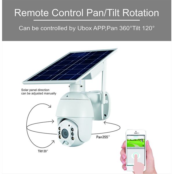 2.5 inch waterproof IP66 lower poer consuption 1080P 2MP outdoor 4G WIFI PTZ speed dome solar security system