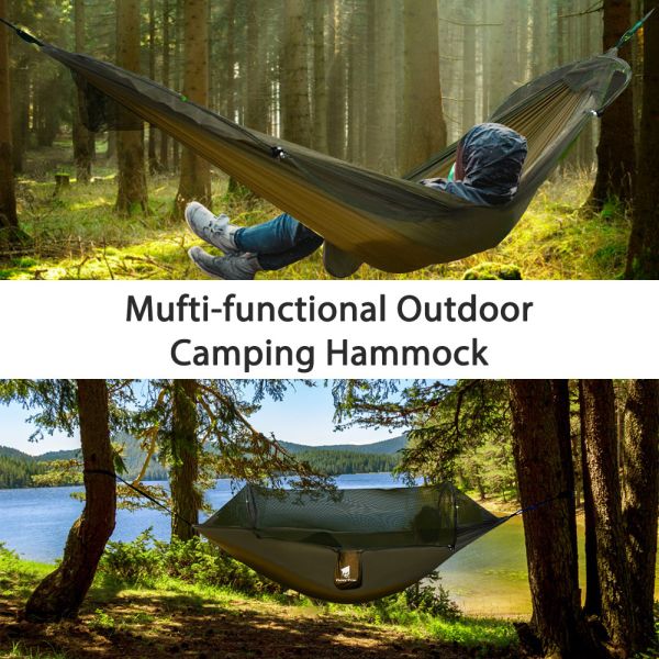 W140cm multifunction Portable Hammock With Mosquito Net