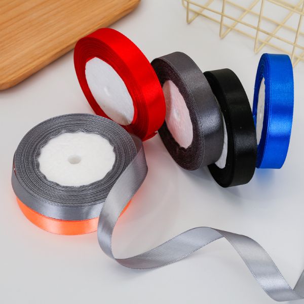 China Wholesale Gold Ribbon Polyester Satin Ribbon Printer Single Sided For Gifts