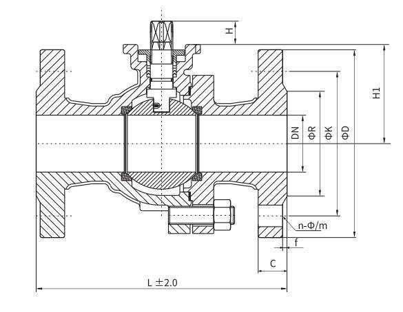 Straight Through Type Control Ball Valve with Electric Actuator and Flange Connection