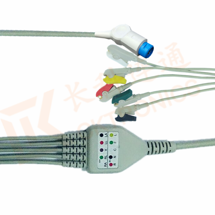 Mindray PM5000 Patient 5 Lead Ecg Cable 12 Pin Ecg Lead Wires