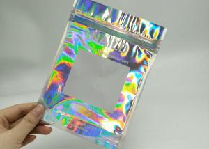 China Holographic Lase Plastic Sealed Bags 8 * 15CM Size For Eyelash Brush RB-015 on sale