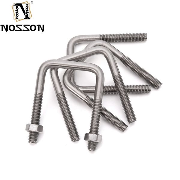 SS304 316 Pipe Clamp Square Bending Nut Washer for Truck Boat U Bolts M6 M8 M10 DIN3570 All Sizes Plain Stainless Steel Length 32mm