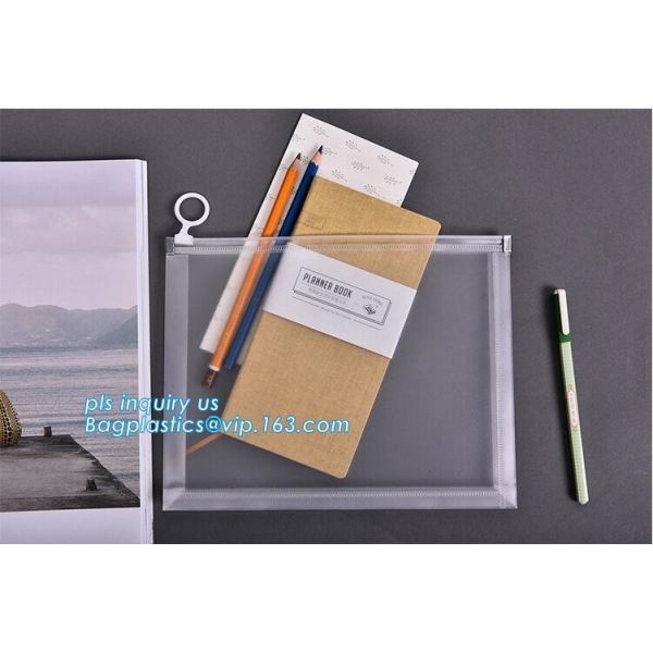 Underwear Bra Packaging Bag With Slider Zipper Ring Holder, creative stationery pvc plastic bag with slider, slider zipp