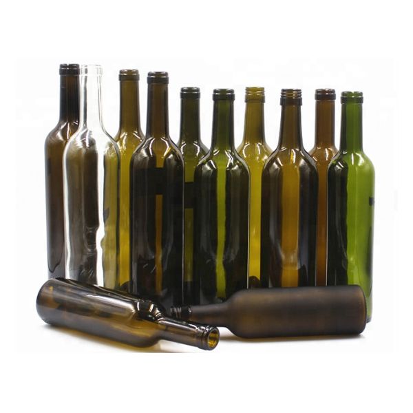 Antique 750ml Screw Top Glass Wine Bottles Round Shape CE Certification
