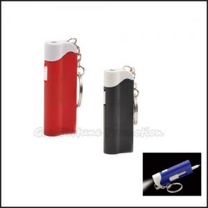 China Customed promotion led flashlight torch keychain keyrings Printed logo with pen gift on sale