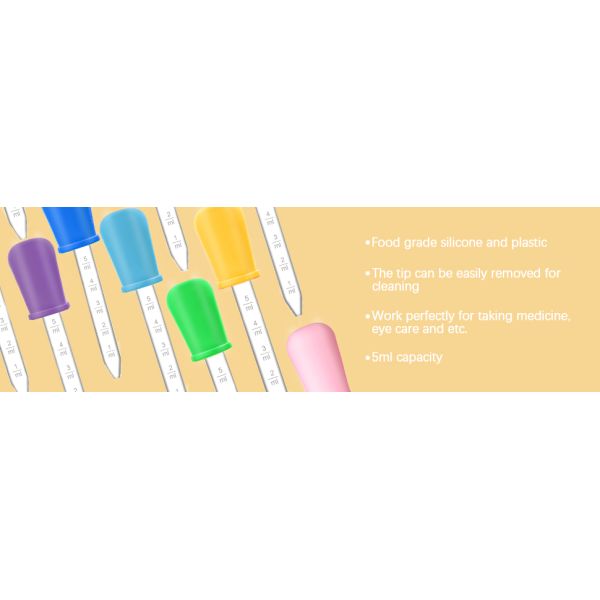 Pipettes Droppers Silicone 5ml Clear Medicine Eye Dropper For Kids With Bulb Tip & Brush For Candy Mold, Gummy
