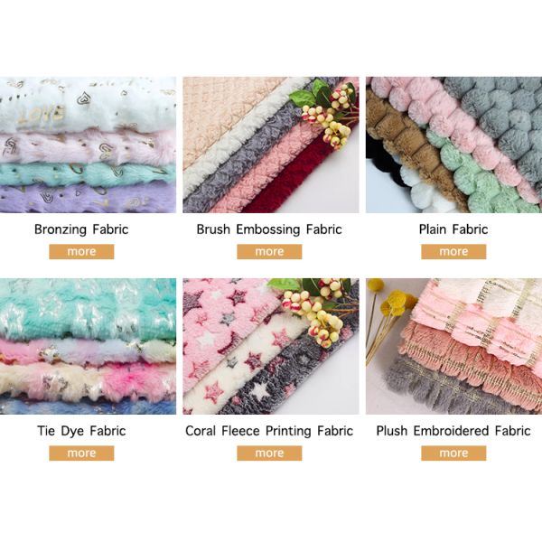 NO MOQ Customized Design Soft Solid Color Plain Velvet Double Sided Quilted Fabric