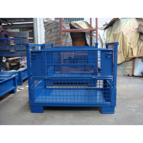 Galvanized Steel Stacking Pallets Electrostatic Powder Coating Blue Grey Color Available