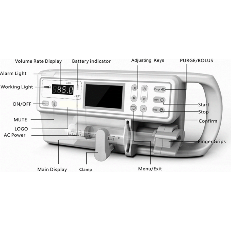High Precision Medical Syringe Infusion Pump Light Weight For Critical Care