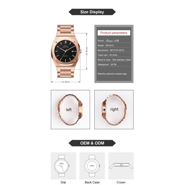 Sapphire Crystal Automatic Mechanical Watch Dia 42.5mm For Men