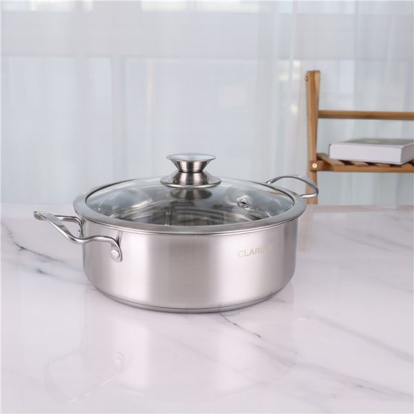 Hot Selling Korean 3pcs Non Stick Cookware Set Hot Pot Stainless Steel Soup Pot Cooking Pot Set