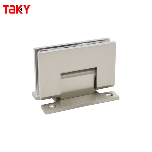 Heavy Duty Solid Shower Hinge 90 Degree Frameless Glass Door Hinge Luxury Brushed Gold Bathroom Glass Clamp