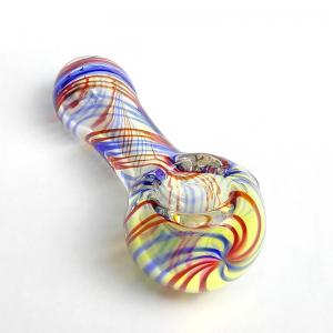 China Glass Spoon Pipes Mini Smoking Glass 2.9 Inch Length Hand Pipes Hand-blown Pipe Colorful Smoke Pipe on sale