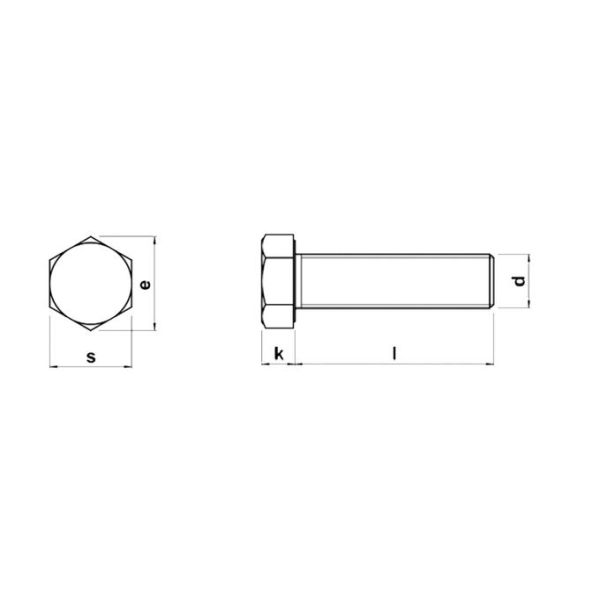 700MPa M12 Stainless Steel Bolt , DIN933 Full Thread Hex Head Screws A2-70