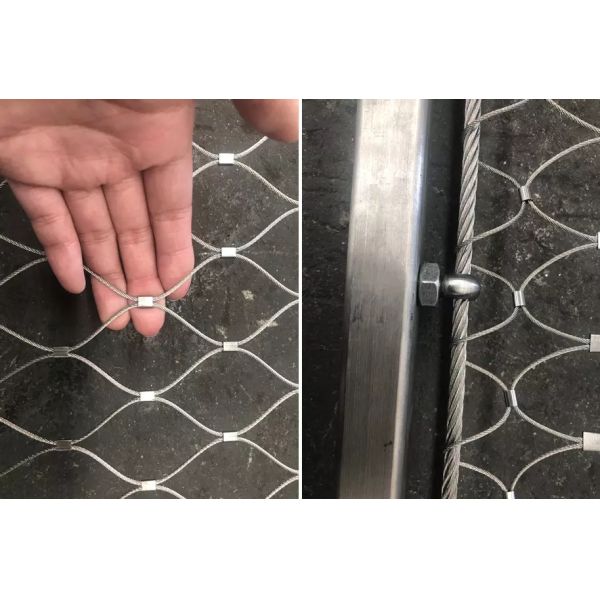 Stainless Steel Wire Rope Mesh For Cable Mesh Zoo Fence / Plant Climbing Forest Net