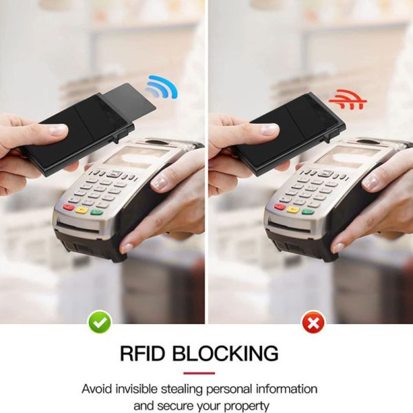 Fashion Style Auto Pop up Minimalist Business RFID Blocking Credit Card Holder Wallet with Money Pocket