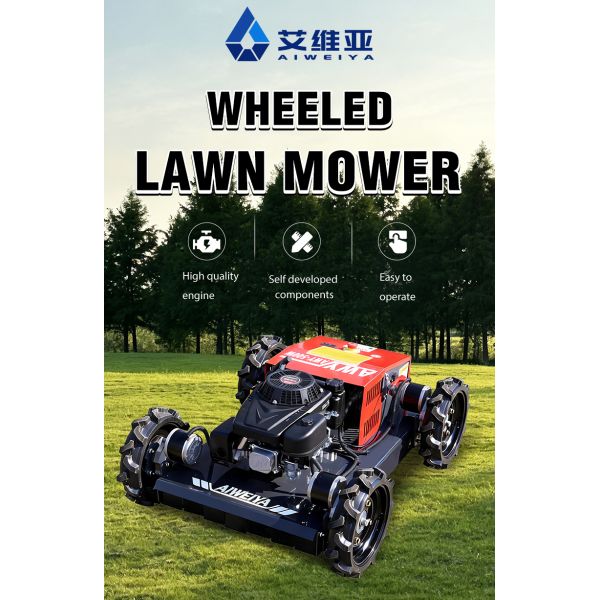 Industrial 4-Stroke Remote-Controlled Lawn Mower, Home & Agricultural Gasoline Weeder, Suitable for Land Reclamation Lawn Mower