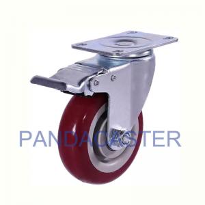 China Polyproylene Medium Duty Casters 100Kg Red Double Locking Casters on sale