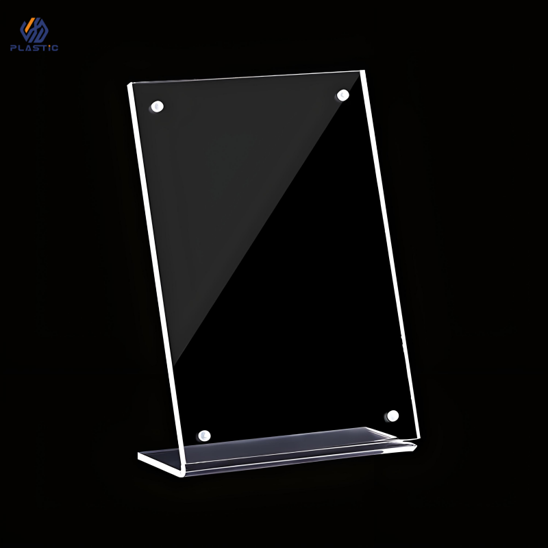 Light Duty Desk T Style Acrylic Sign Holder , Transparent Acrylic Plaque Holder