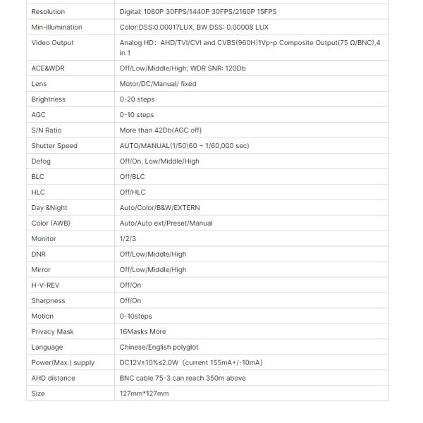 LN-182 4K Security SDI Camera 8mp Surveillance Camera For Home Retail Stores And Offices