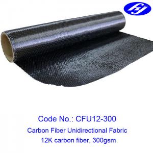 China 12K 300GSM Carbon Fiber Fabric / Unidirectional Carbon Fiber For Building Reinforcement on sale