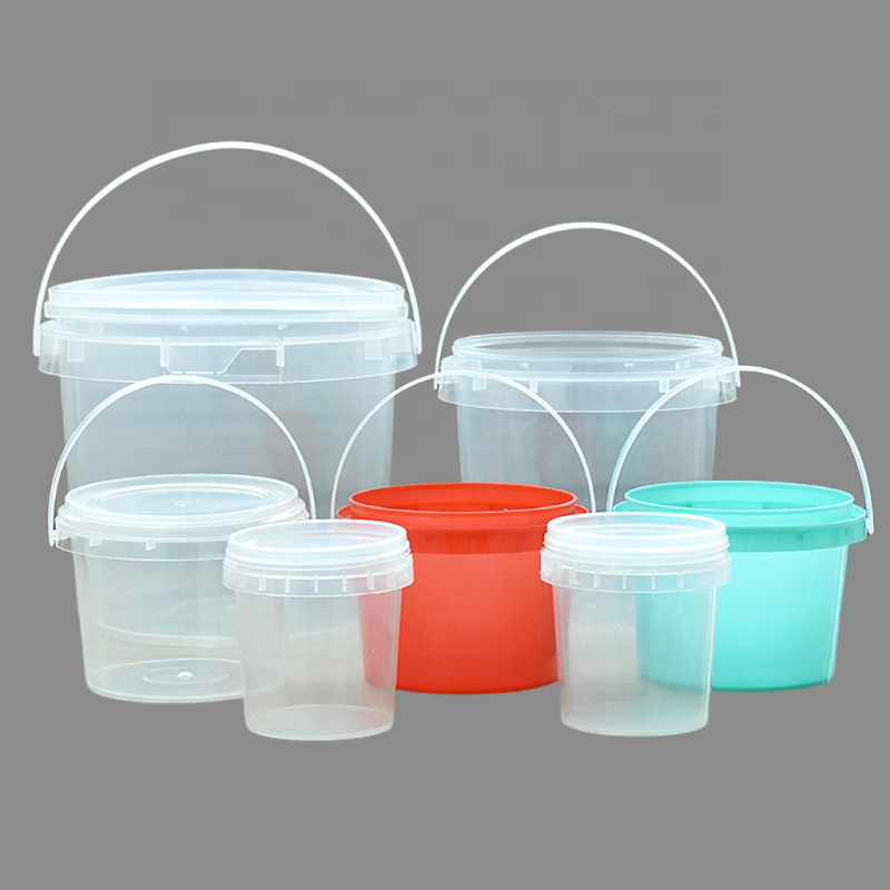 Tamper Proof Square Plastic Buckets with Lid and Handle Custom Color Printing Logo