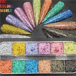 Buy cheap Curl Fish Scale Solvent Resistant Glitter Holo Laser Color Nail Decoration Glitter product