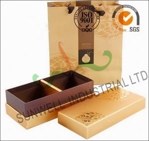 Custom Luxury Kraft Paper Box With Special Bags 3pcs Sets For Tea Packing