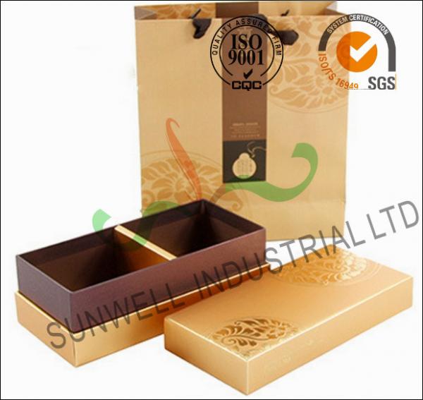 Quality Custom Luxury Kraft Paper Box With Special Bags 3pcs Sets For Tea Packing for sale