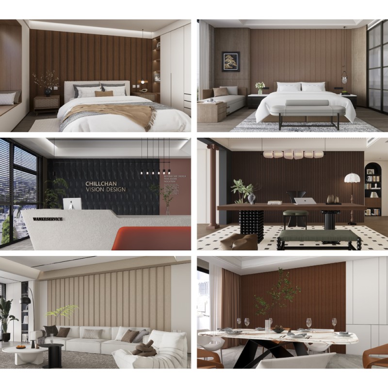 Villa Interior WPC Wall Panel Waterproof Decorative Composite Wood Wall Cladding Board