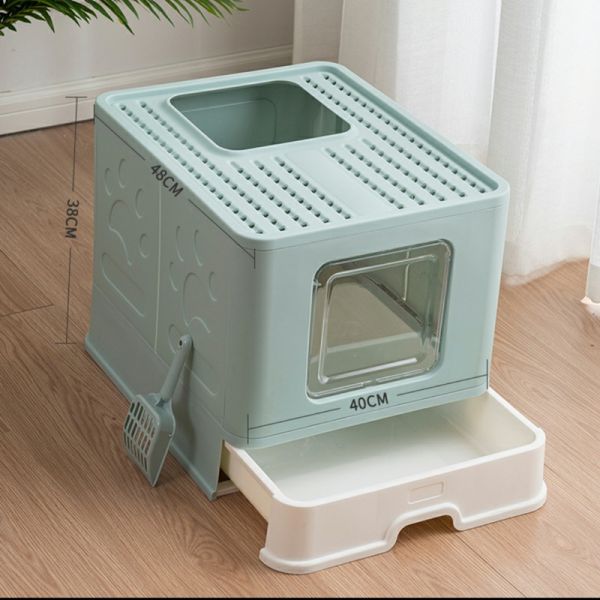 Factory Self Cleaning Cat Litter Box Toilet Foldable Closed Drawer Portable Waterproof Splash-proof ABS Folding