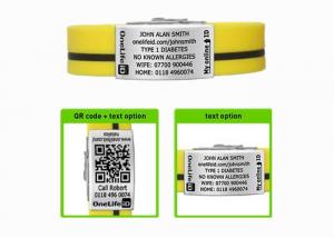 China Yellow black id wristbands for cyclists, engraved qr wristbands for runners on sale