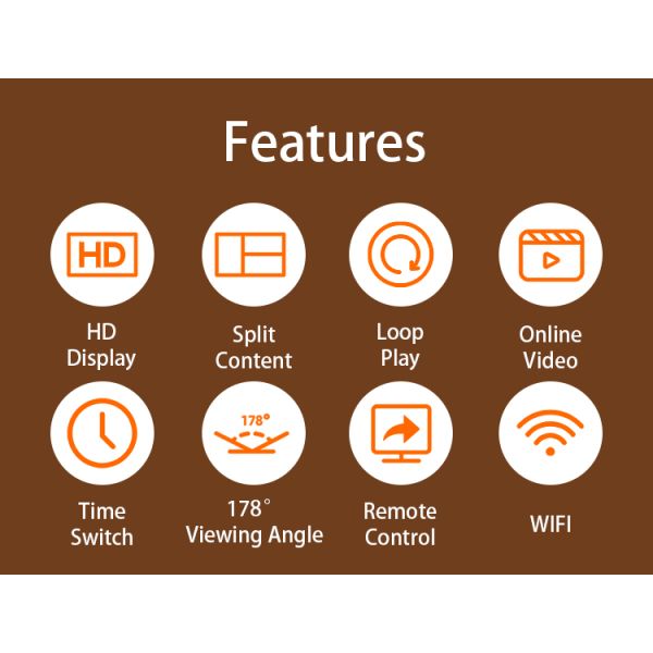 23.8" Digital Menu Board Wall Mounted Smart Advertising Display Electronic Restaurant Screen WiFi Cloud