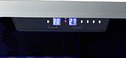 Black Large Compressor Wine Cooler Dual Zone / Wine Cellar Fridge