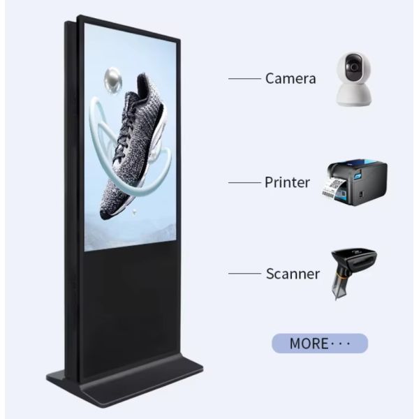 High Resolution 55 Inch Dual Sided Floor Stand Kiosk For Indoor Advertising CMS Remote Control LCD Digital Signage And Displays Dual-Sided Display