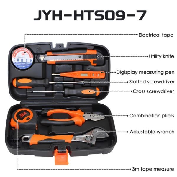 JYH-HTS09-6 Home Toolbox Set 9-Piece Set Of Carbon Steel Series Combination Tools