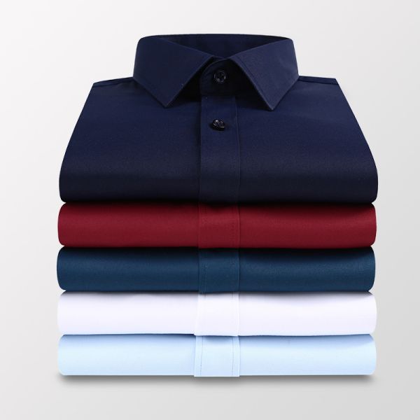 Nonwoven Weaving Method Autumn Long Sleeve Plus Size Men's Shirts For Business Attire