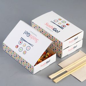 ODM Biodegradable Sushi Takeaway Boxes Rectangular Donut Swiss Roll Packaging