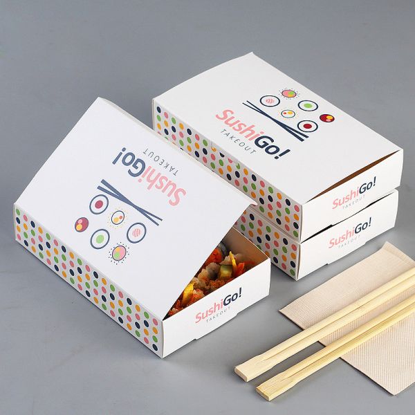 ODM Biodegradable Sushi Takeaway Boxes Rectangular Donut Swiss Roll Packaging Box