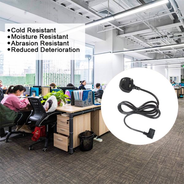 1.5M UK BS1363 to IEC C13 Right Angle Power Cord Pure Copper