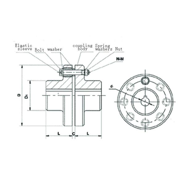 Flexible Pin Bush Coupling FCL 100 FCL 160 FCL 200 Cast Iron For Power Machine